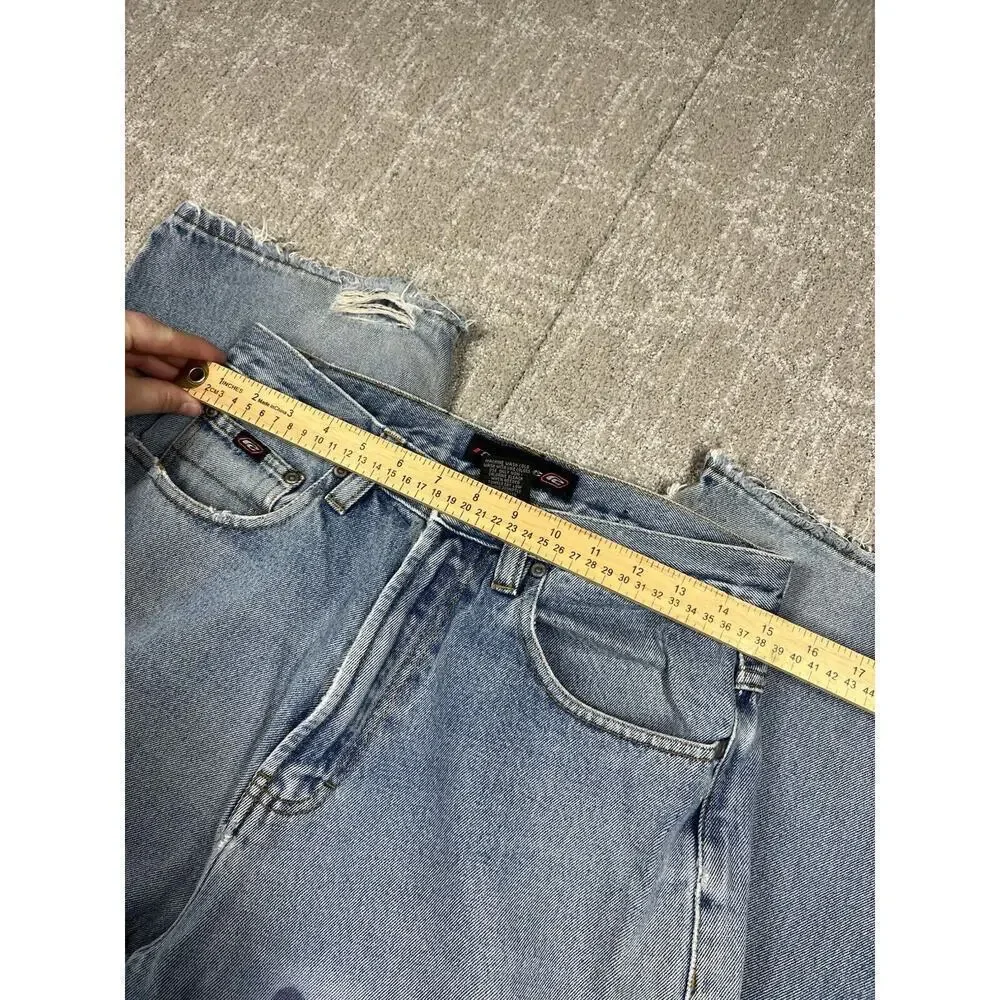 Vintage Y2K Raw Edge Baggy Straight Leg Jeans Mens Size 31x32